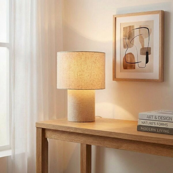 Stolové Lampa Lindby, Elfie, Béžová, Obývacia izba, Tkanina / Textil, Škandinávsky