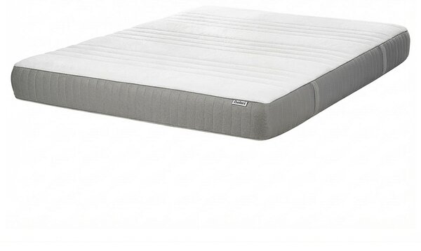 Matrac z pamäťovej peny biely a sivý polyester 160 x 200 cm tvrdý so snímateľným poťahom memory foam