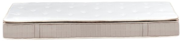 Latexový matrac s taštičkovými pružinami biela béžová 120 x 200 cm tvrdý snímateľný poťah polyester spálňa doplnky