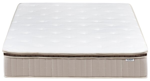 Latexový matrac s taštičkovými pružinami biela béžová 120 x 200 cm tvrdý snímateľný poťah polyester spálňa doplnky