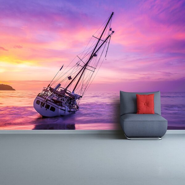 Fototapeta Vliesová Boat beach 104x70 cm