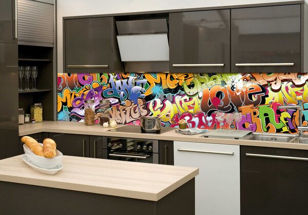 DIMEX | Fototapeta do kuchyne Graffiti KI-260-020 | 260 x 60 cm | viacfarebná