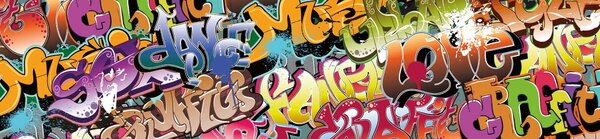 DIMEX | Fototapeta do kuchyne Graffiti KI-260-020 | 260 x 60 cm | viacfarebná