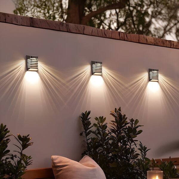 Exteriérové solárne nástenné LED svietidlo Strip, 1x LED 0,12w, čierna