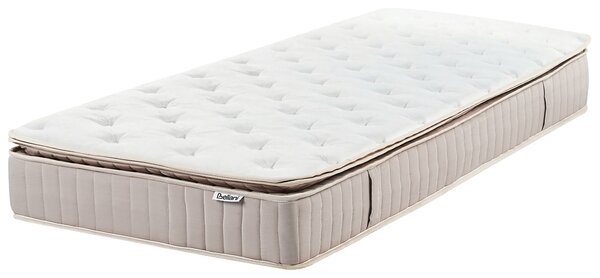 Latexový matrac s taštičkovými pružinami biela béžová 90 x 200 cm tvrdý jednolôžkový snímateľný poťah polyester spálňa doplnky