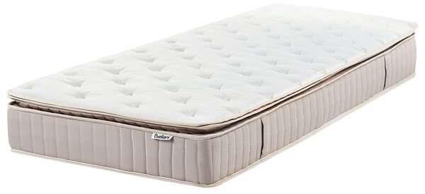 Latexový matrac s taštičkovými pružinami biela béžová 90 x 200 cm stredne tvrdý jednolôžkový snímateľný poťah polyester spálňa doplnky