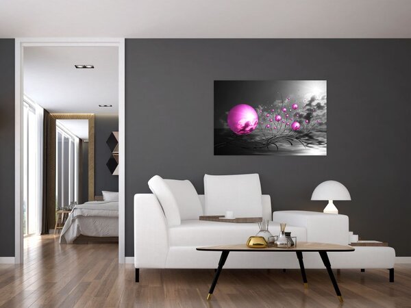 Obraz ružových gulí (90x60 cm)