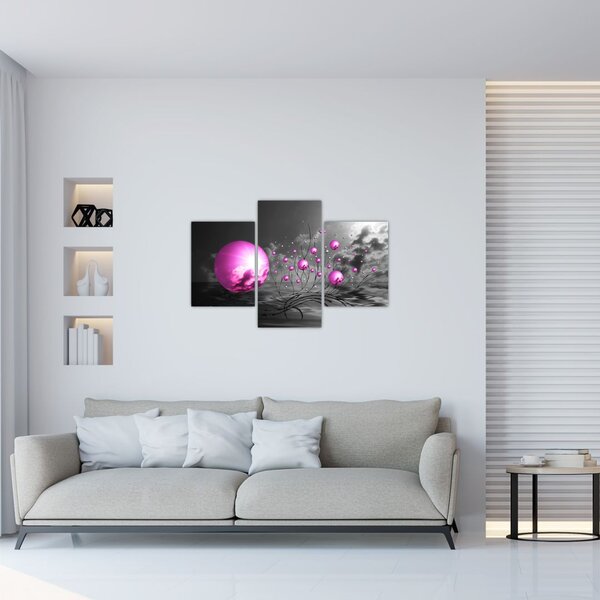 Obraz ružových gulí (90x60 cm)