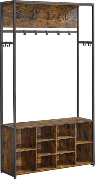 SONGMICS Předsíňový věšák s botníkem Vasagle Vigro 100 cm hnědý