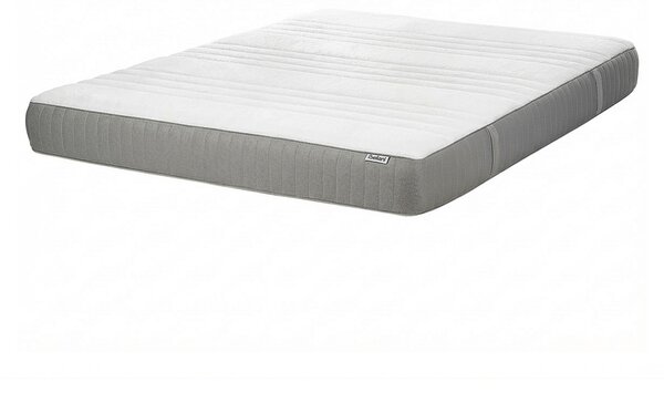 Matrac z pamäťovej peny biely a sivý polyester 140 x 200 cm tvrdý so snímateľným poťahom memory foam