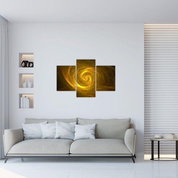 Obraz abstraktnej žltej špirály (90x60 cm)