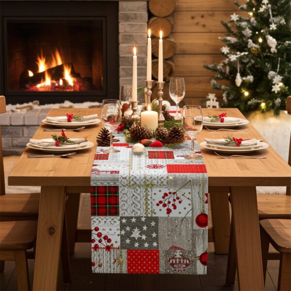 Vianočný behúň na stôl Merry Christmas Farba Viacfarebná Rozmery 40x120 cm