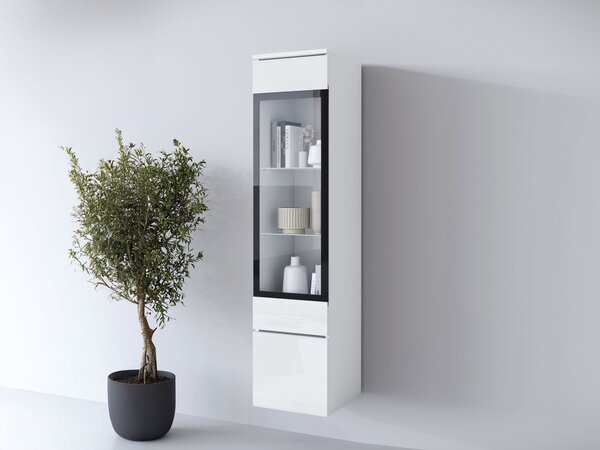 Mirjan24 Vitrína Sawoti 002 + LED, Farby: kašmírová béžová 5903211507366