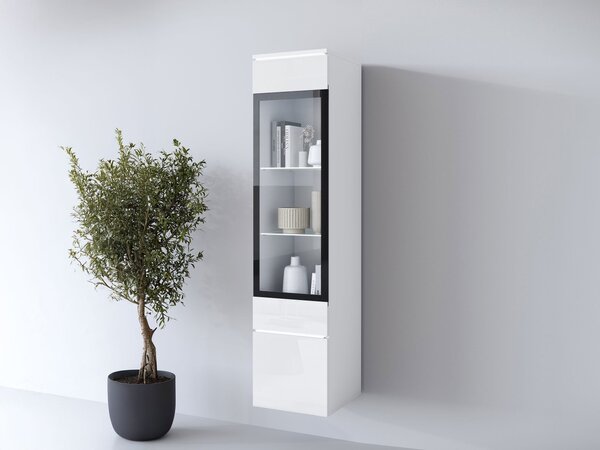 Mirjan24 Vitrína Sawoti 002 + LED, Farby: kašmírová béžová 5903211507366