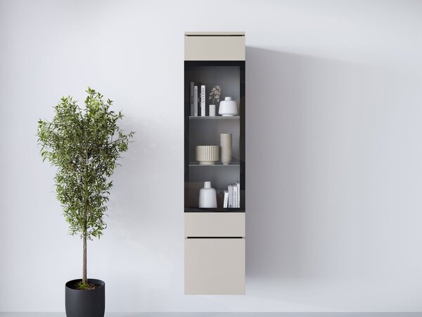 Mirjan24 Vitrína Sawoti 002 + LED, Farby: kašmírová béžová 5903211507366