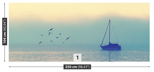 Fototapeta Vliesová Jazero plachetnica 250x104 cm
