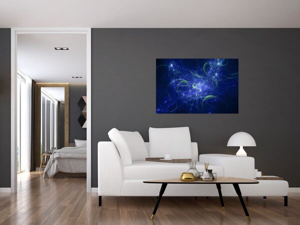 Obraz - modrá abstrakcia (90x60 cm)