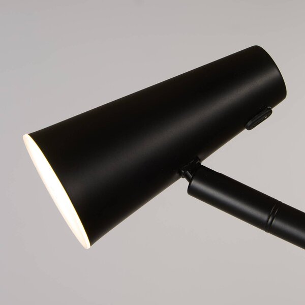 LED stojacia lampa na batérie 10450BK, čierne, výška 151 cm, kov, Čierna, Obývacia izba / jedáleň, kov, Moderný