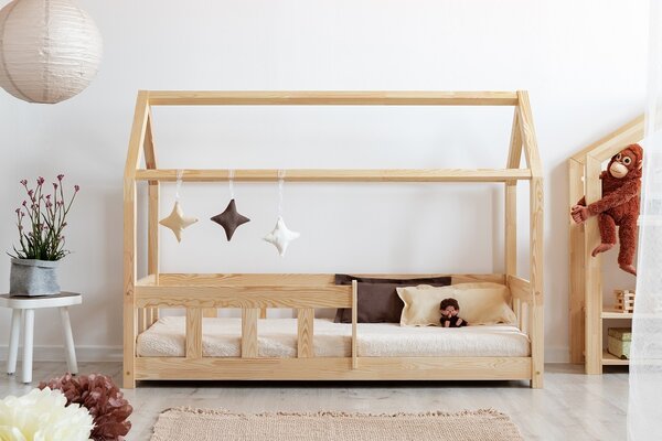 Adeko Detská posteľ domček so zábranou Mila MBP Veľkosť spacej plochy: 160x90 cm