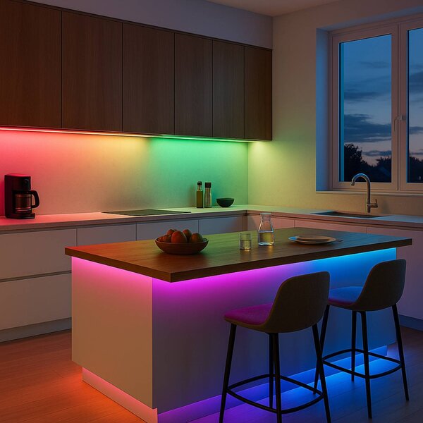 Calex Vista LED páska, dĺžka 10 m, RGB, diaľkové ovládanie, Biela / opálová, Obývacia izba / jedáleň, Plast, Moderný