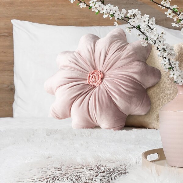 DEKORAČNÝ VANKÚŠ FLORES 5 Ø40 CM PUDROVÁ