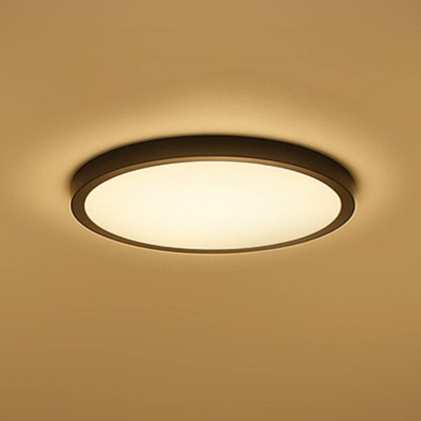 Calex Smart stropné LED svetlo HALO Ø 30 cm čierne IP54 RGB, Čierna, Obývacia izba / jedáleň, Plast, Moderný, Závesné svietidlo