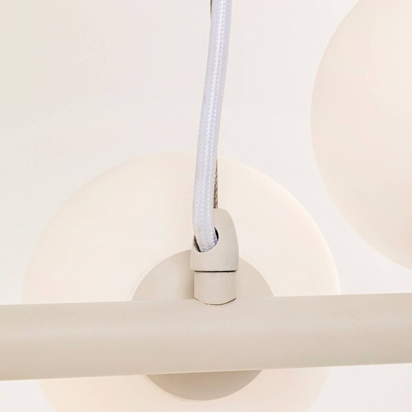 Kare závesné svietidlo Scala Balls, greige, 150 cm, G9, Krémová / jantárovo žltá, Obývacia izba / jedáleň, Sklo, Dizajn, Závesné svietidlo
