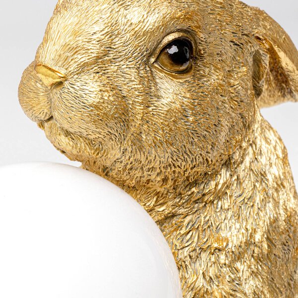 Kare stolová lampa Sweet Rabbit, zlatá, výška 15 cm, E27, Mosadz / zlato, Obývacia izba / jedáleň, Plast, Dizajn, Stojacie svietidlo