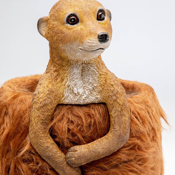 Kare stolová lampa Animal Meerkat Fur, hnedá, 51 cm, E14, Hnedá / hrdzavá, Obývacia izba / jedáleň, Plast, Dizajn, Stolová lampa