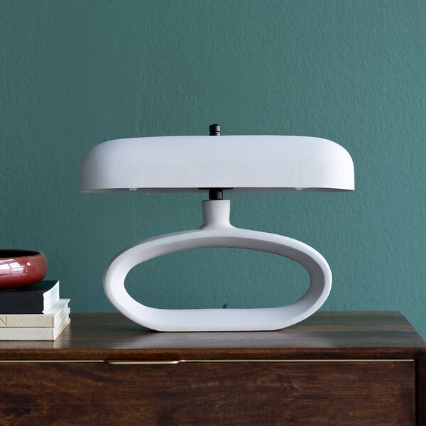 Kare stolová lampa Suki, béžová, kov, 26 cm, E14, Krémová / jantárovo žltá, Obývacia izba / jedáleň, kov, Dizajn, Stolová lampa