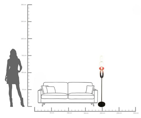 KARE Stojacia lampa Sugar, viacfarebná, sklo, 150 cm, G9, Viacfarebné, Obývacia izba / jedáleň, Sklo, Dizajn, Stojaca lampa