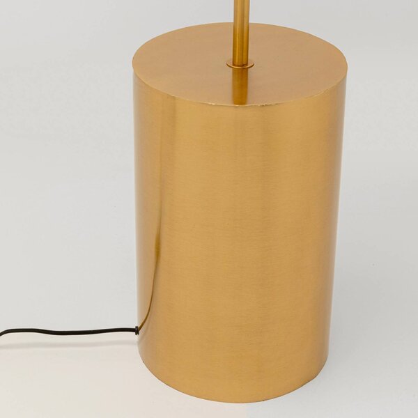 Kare stojacia lampa Loungy, zlatá, kov, 160 cm, E27, Mosadz / zlato, Obývacia izba / jedáleň, kov, Dizajn, Stojaca lampa