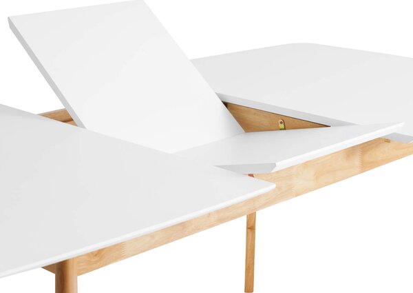 MUZZA Rozkladací stôl kennan 120 (150) x 80 cm biely