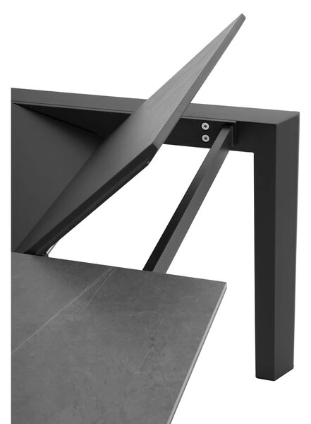MUZZA Rozkladací stôl sallie 140 (200) x 90 cm sivo-čierny