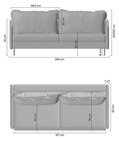 Pohovka s funkciou spania Movani - béžová pletenina Loft 01 / čierne nohy