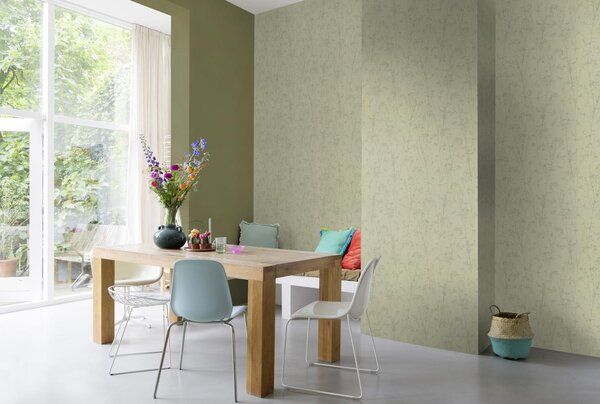 RASCH | Vliesová tapeta na stenu Peonies 582123 | 0,53 x 10,05 m | zelená