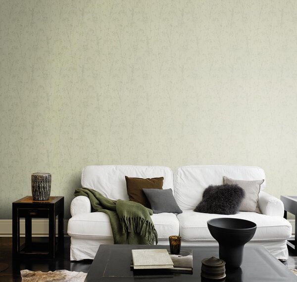 RASCH | Vliesová tapeta na stenu Peonies 582123 | 0,53 x 10,05 m | zelená