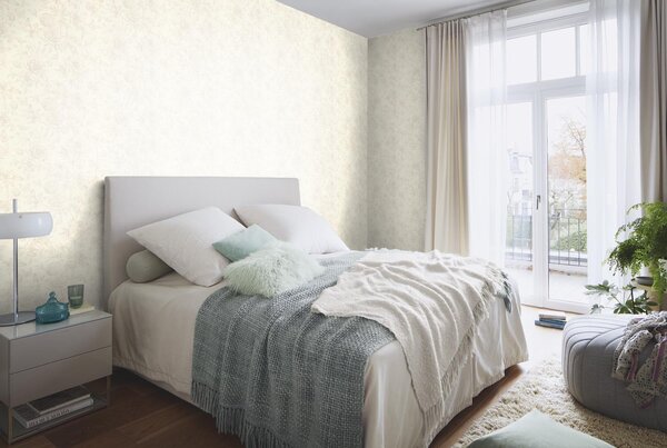 RASCH | Vliesová tapeta na stenu Peonies 793932 | 0,53 x 10,05 m | krémová, šedá