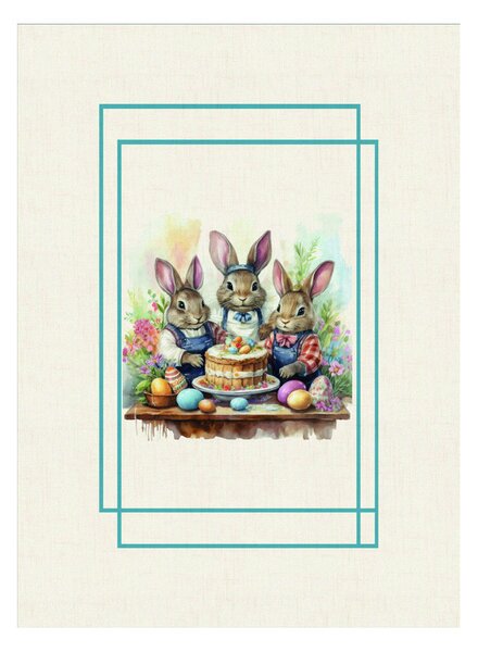 Bavlnená veľkonočná kuchynská utierka digitálna potlač MIGU06-2 50x70 cm Farba Viacfarebná