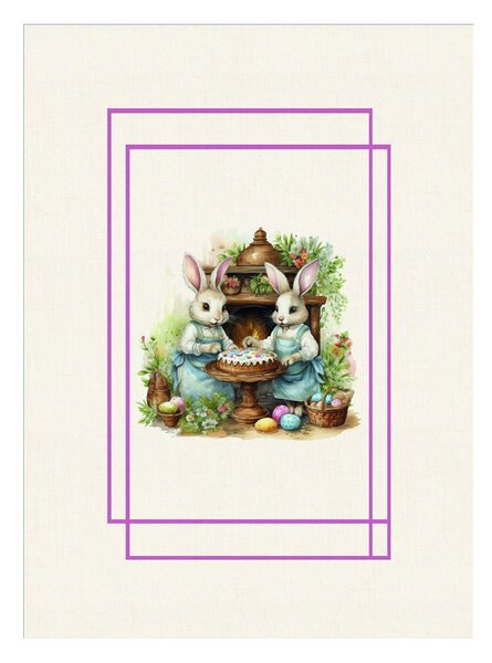 Bavlnená veľkonočná kuchynská utierka digitálna potlač MIGU06-3 50x70 cm Farba Viacfarebná