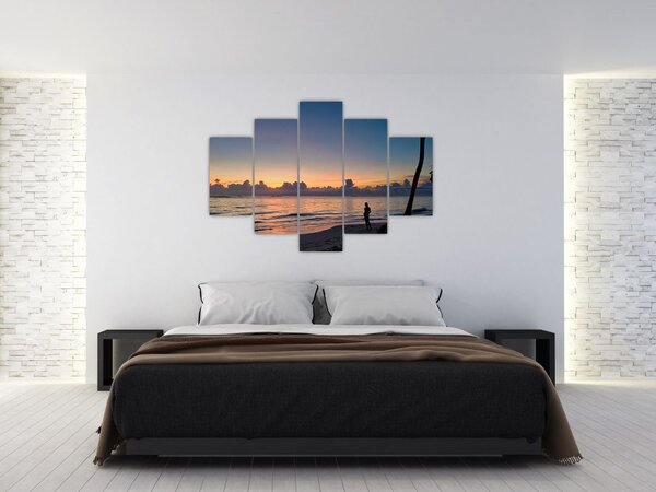 Obraz ženy na pláži (150x105 cm)