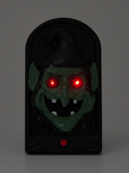 Sinsay - Halloweenska LED dekorácia - zvonček na dvere s motívom goblina - zelená