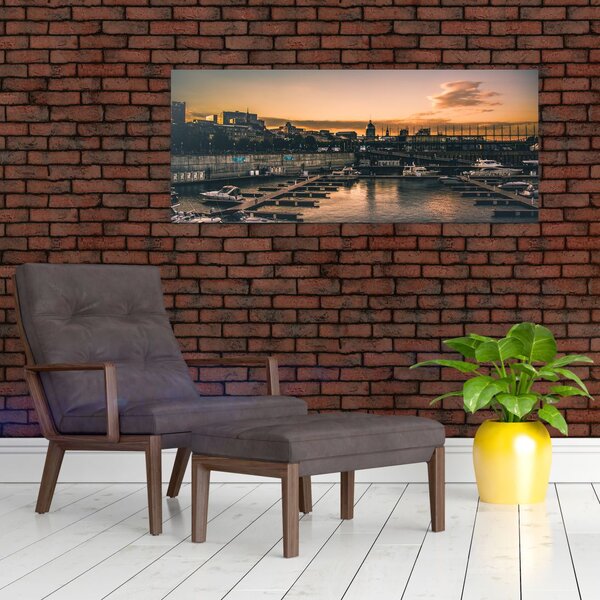 Obraz - prístavné mestečko (120x50 cm)