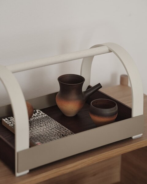 Drevený podnos Kydo Oak Beige / White