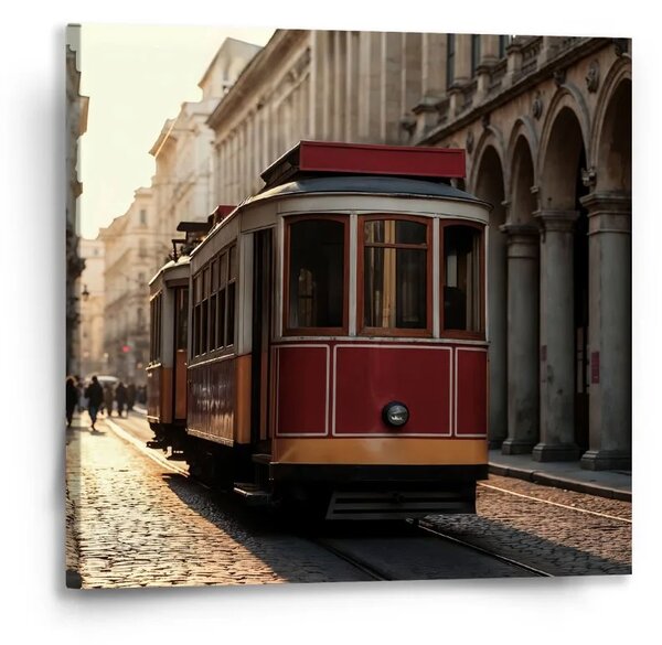 Sablio Obraz Historická červená električka - 50x50 cm