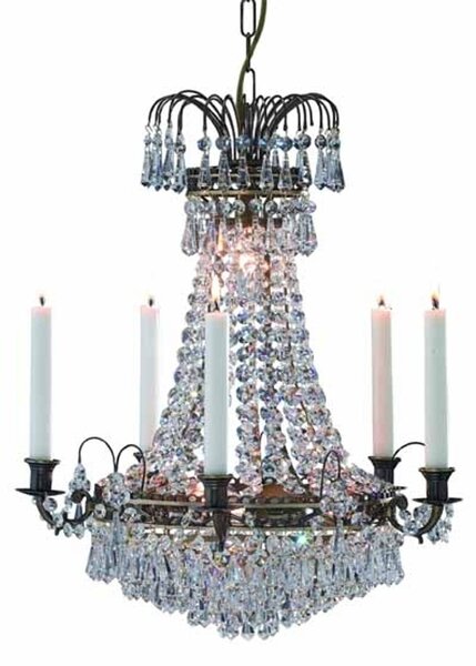 Veľkolepý sviečkový visiaci luster Läckö 48 cm