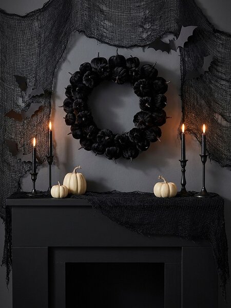 Sinsay - Dekoratívny veniec s halloweenským motívom - čierna