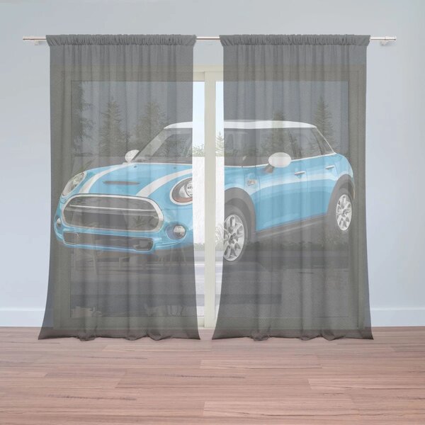 Sablio Záclony Mini sedan Čierne pozadie: 2ks 150x250cm