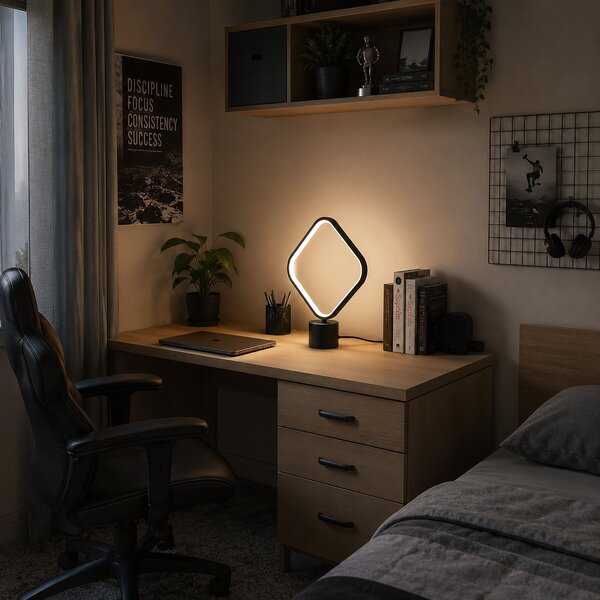 Toolight Toolight, LED nočná lampička, 24cm, 10W, 3000K, 1000lm, LHJ124-T, čierna matná, OSW-03279
