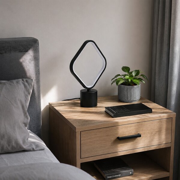 Toolight Toolight, LED nočná lampička, 24cm, 10W, 3000K, 1000lm, LHJ124-T, čierna matná, OSW-03279